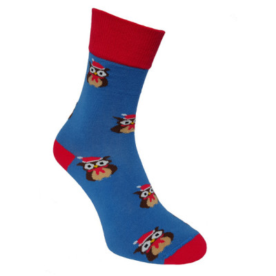 Dospelé ponožky Vianočná sova