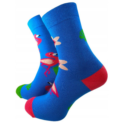 Dámske nerovnaké ponožky Plameniak Long