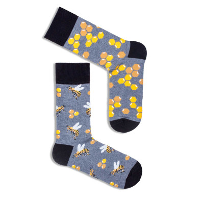 Pánske nerovnaké ponožky Včielky M