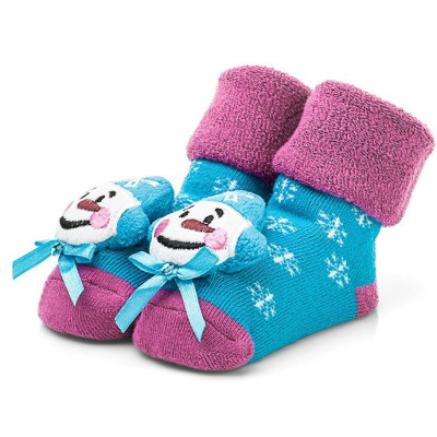 Froté ponožky s hrkálkou Snehuliak ABS