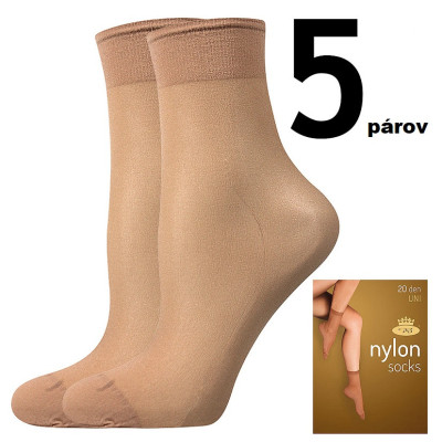 Ponožky Nylon socks B 20 DEN - 5 párov